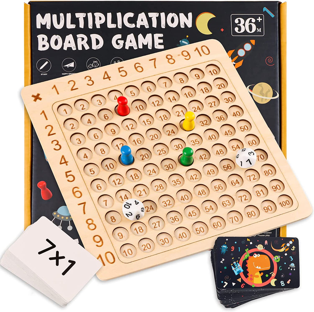 Wooden Multiplication Board Game – Panda World