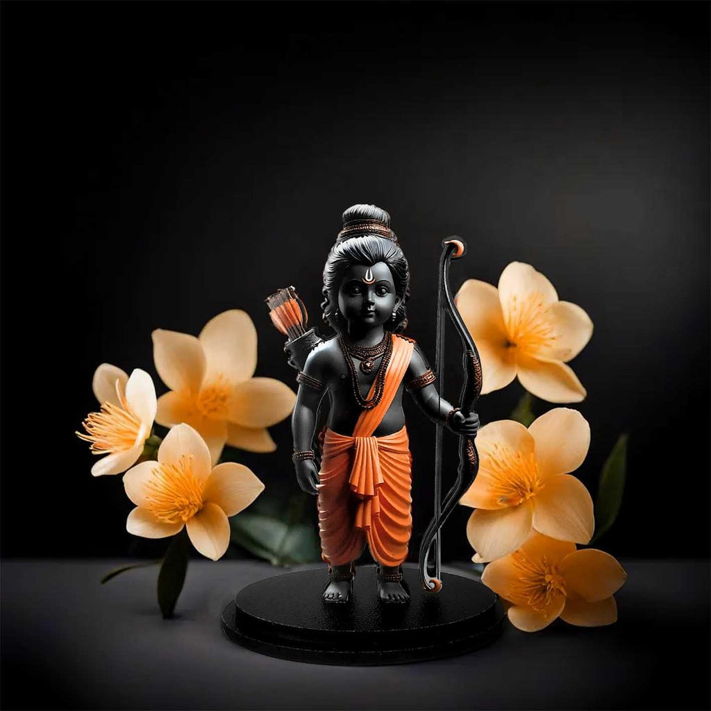 Double Sided Ram Lalla Idol in Marble Finish (5 Inch)