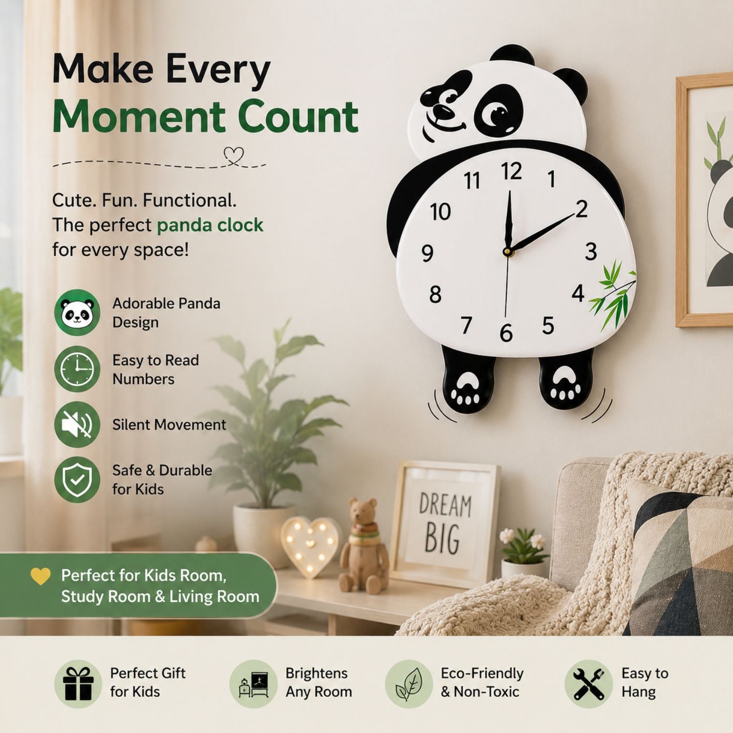 PandaTick™ – Moving Panda Wall Clock – Panda World
