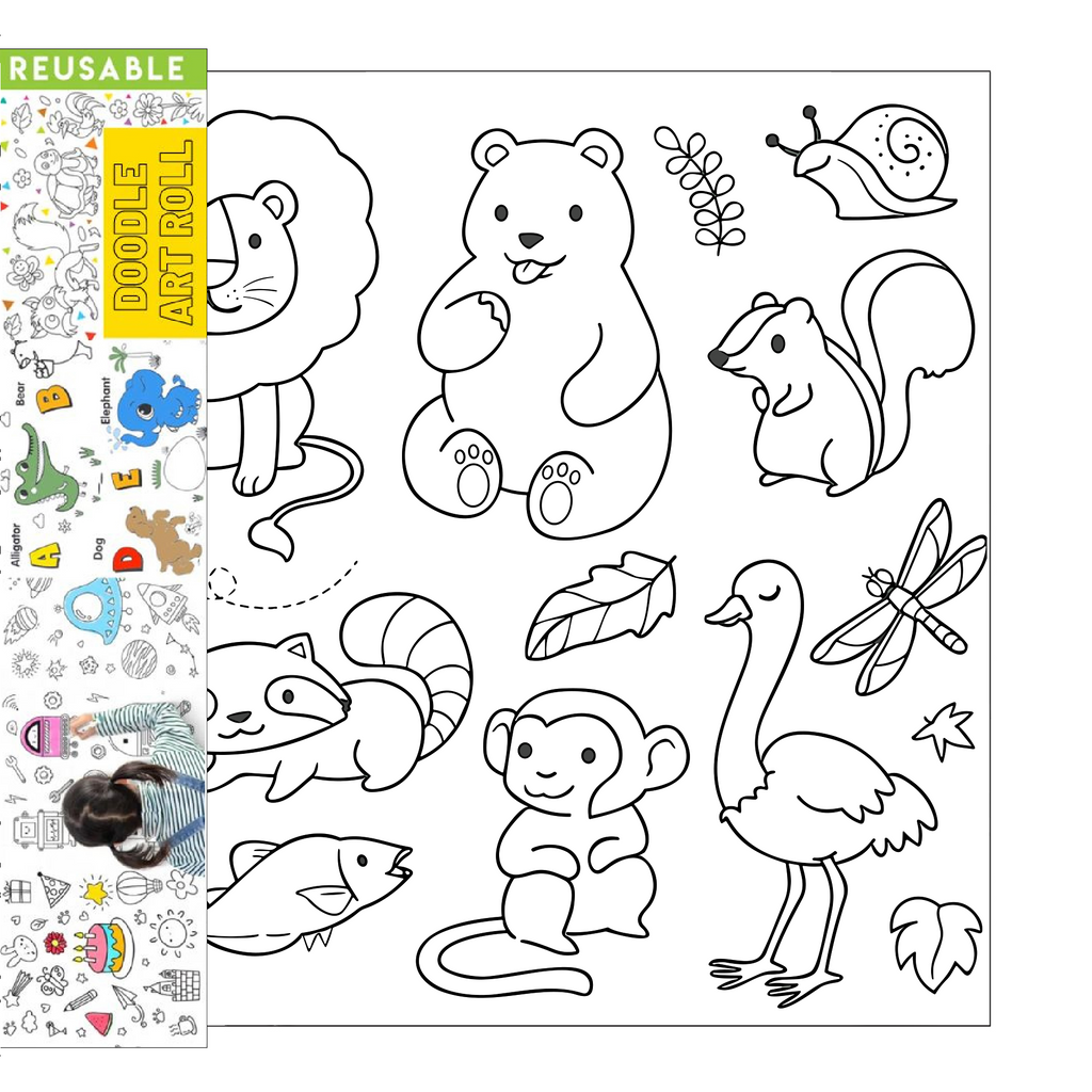 Non-Reusable Doodle Art Roll - Animal Theme (5 meters)