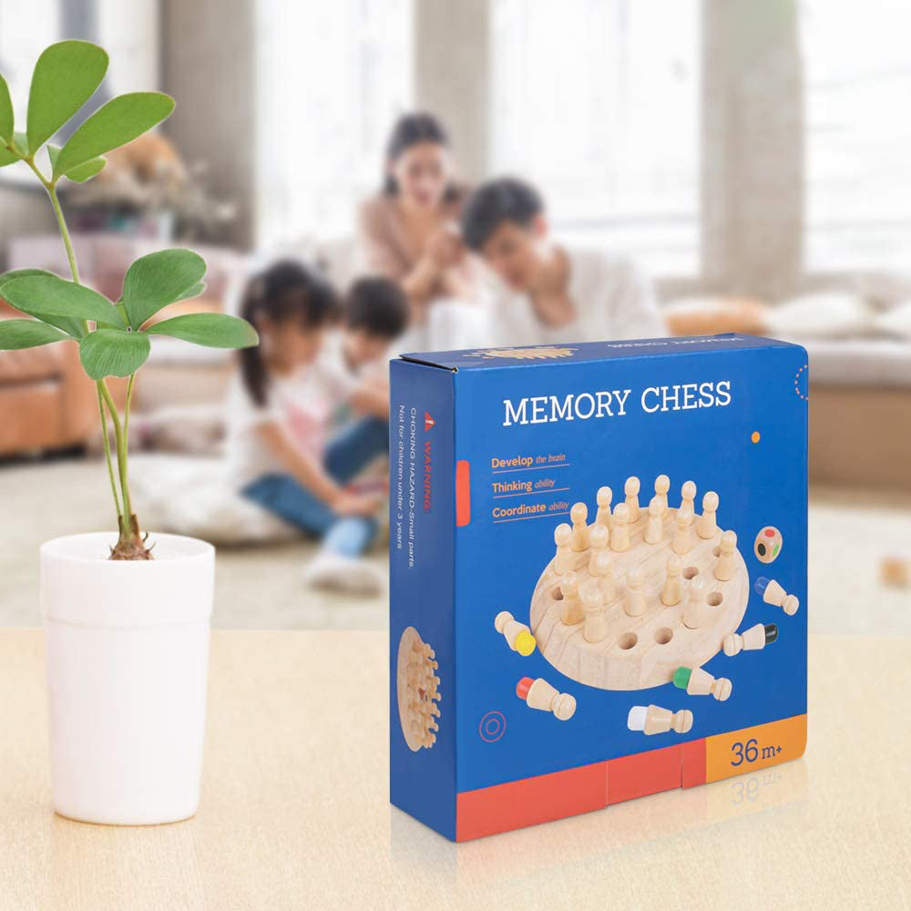 Wooden Memory Chess Game – Panda World